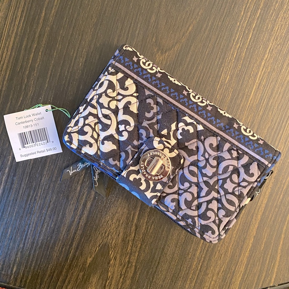 Vera Bradley | Turn Lock Wallet Canterberry Cobalt